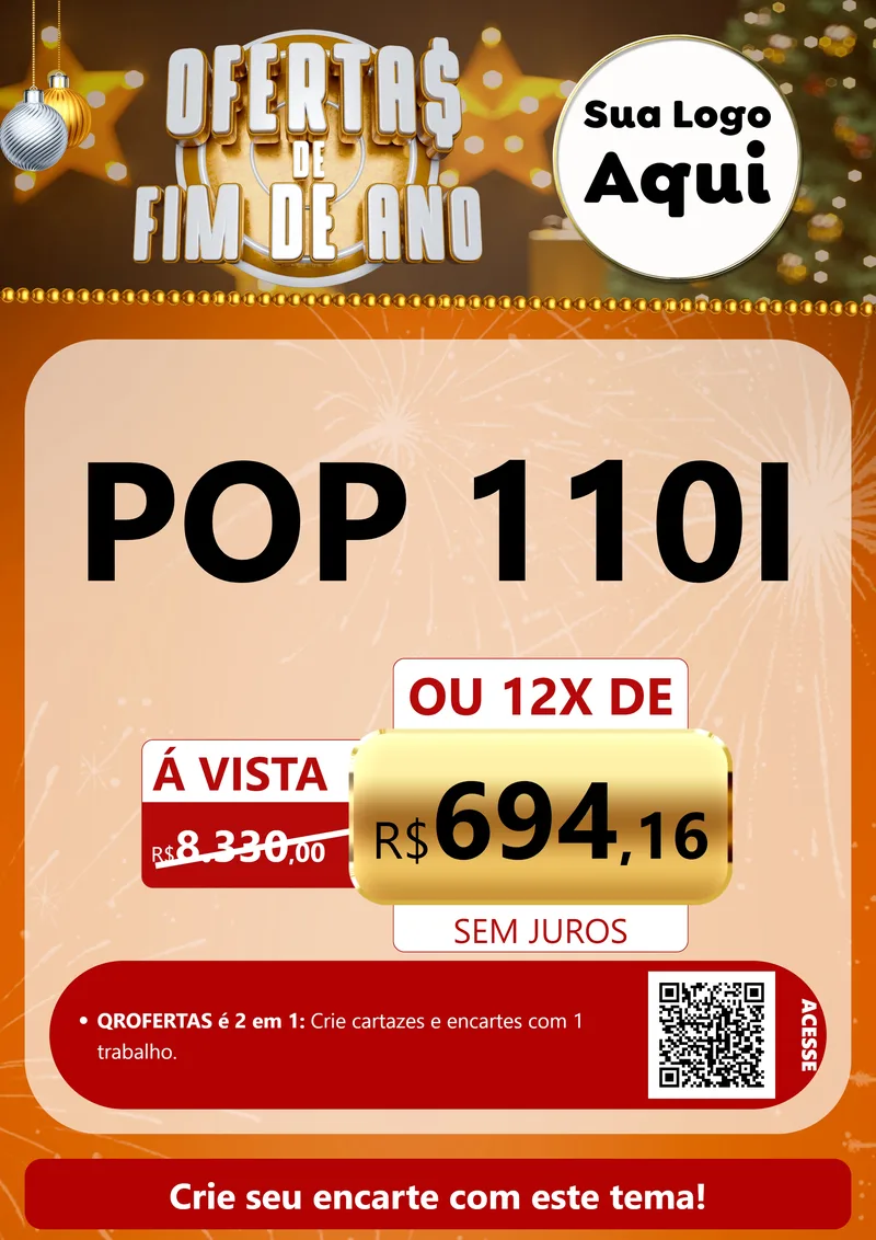 Modelo de Cartaz para Cartaz A4 Vertical com o tema Ofertas de Fim de Ano para Concessionaria de Motos