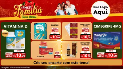 Modelo de TV para TV Horizontal com o tema Alegria em Família Super Ofertas - Natal para Farmácia