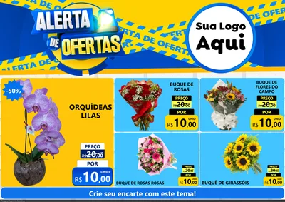 Modelo de Encarte para Encarte A4 Horizontal com o tema Alerta de Ofertas para Floricultura e jardim
