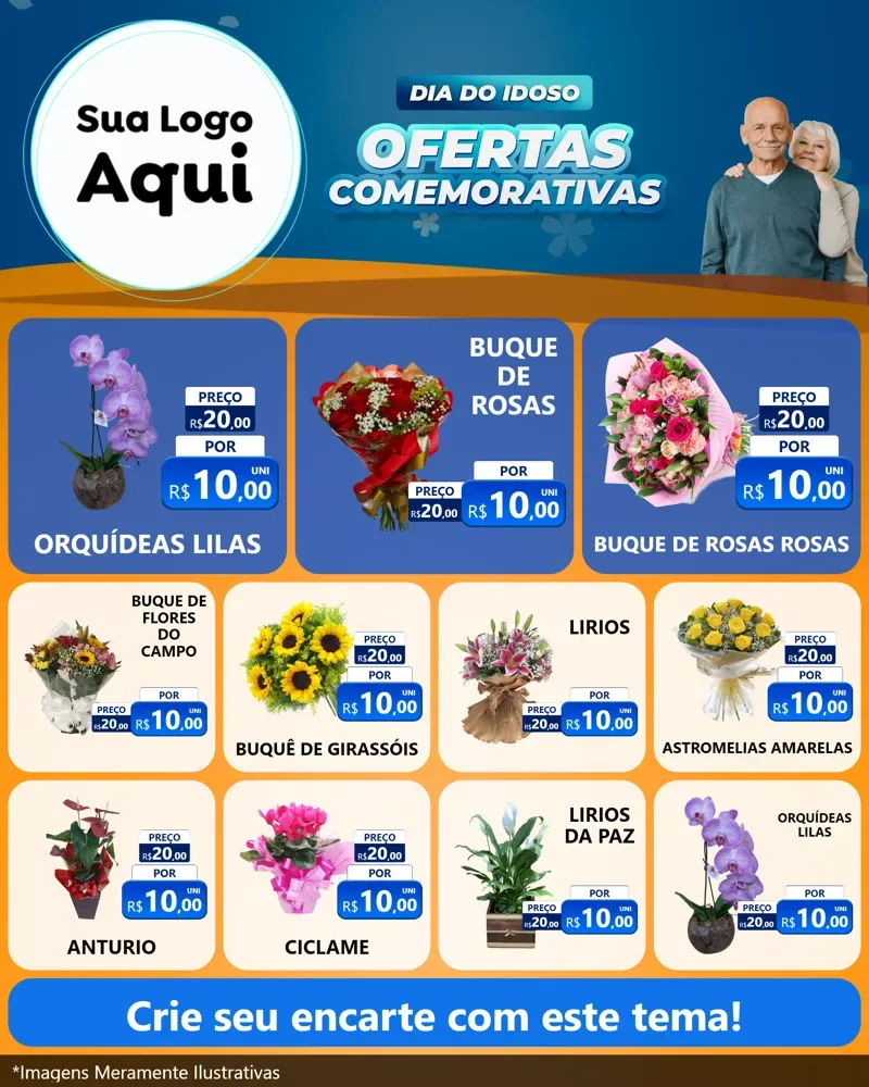 Modelo de Rede Social para Feed Instagram com o tema Dia do Idoso para Floricultura e jardim