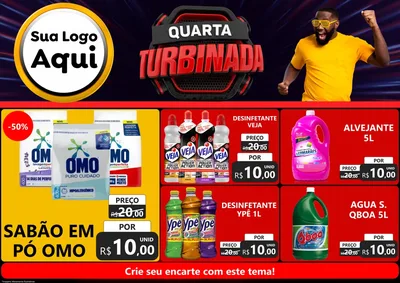 Modelo de Encarte para Encarte A4 Horizontal com o tema Quarta Turbinada para Produtos de Limpeza