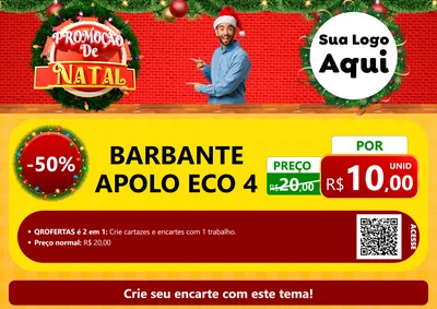 Modelo de Cartaz para Cartaz A4 Horizontal com o tema Promoção de Natal para Armarinho e Aviamentos