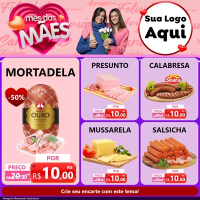 Modelo de Rede Social para Feed Facebook com o tema Mês Das Mães para Frios e Laticínios