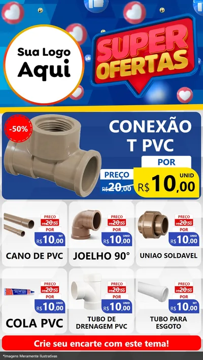Modelo de Rede Social para Stories com o tema Super Ofertas para Tubos e conexões