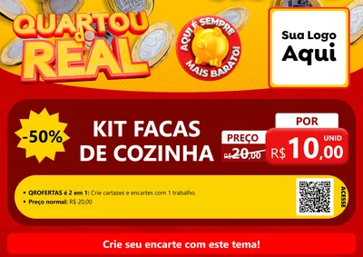 Modelo de Cartaz para Cartaz A4 Horizontal com o tema Quartou do Real para Utilidades Domésticas