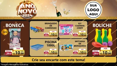 Modelo de TV para TV Horizontal com o tema Feliz Ano Novo 2027 para Brinquedos