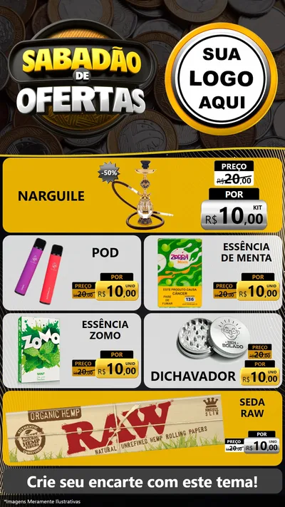 Modelo de TV para TV Vertical com o tema Sabadão de Ofertas para Tabacaria