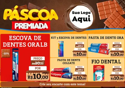 Modelo de Encarte para Encarte A4 Horizontal com o tema Páscoa Premiada para Higiene Pessoal