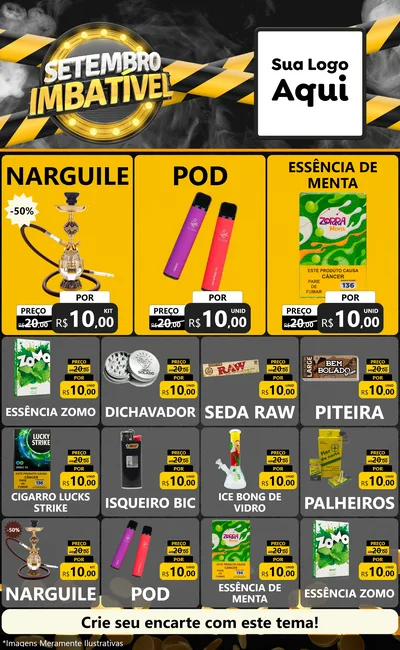 Modelo de Encarte para Encarte Grande com o tema Setembro Imbatível para Tabacaria