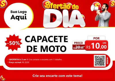 Modelo de Cartaz para Cartaz A4 Horizontal com o tema Ofertão do dia para Moto peças