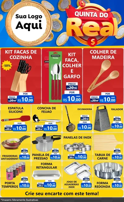 Modelo de Encarte para Encarte Grande com o tema Quinta do Real para Utilidades Domésticas