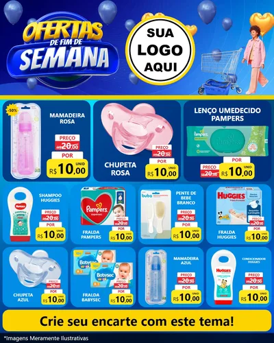 Modelo de Rede Social para Feed Instagram com o tema Ofertas de Fim de Semana para Bebês