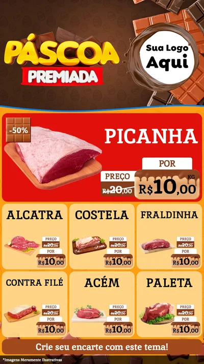 Modelo de Rede Social para Stories com o tema Páscoa Premiada para Açougue