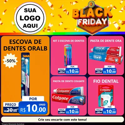 Modelo de Rede Social para Feed Facebook com o tema Black Friday para Higiene Pessoal