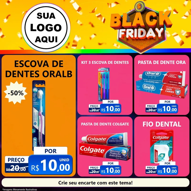 Modelo de Rede Social para Feed Facebook com o tema Black Friday para Higiene Pessoal