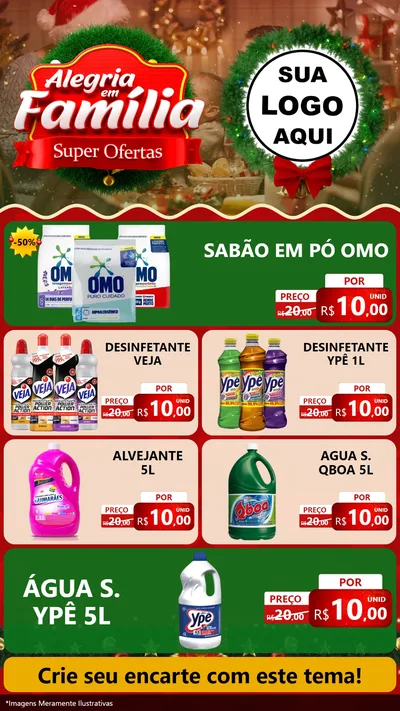 Modelo de TV para TV Vertical com o tema Alegria Em Família - Super Ofertas para Produtos de Limpeza