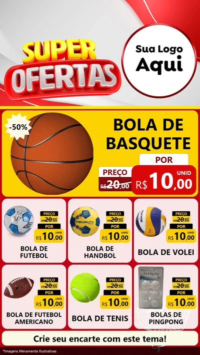 Modelo de Rede Social para Stories com o tema Super Ofertas para Artigos Esportivos