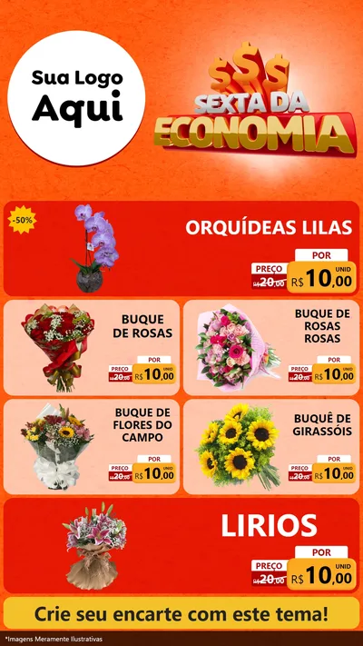 Modelo de TV para TV Vertical com o tema Sexta da Economia para Floricultura e jardim