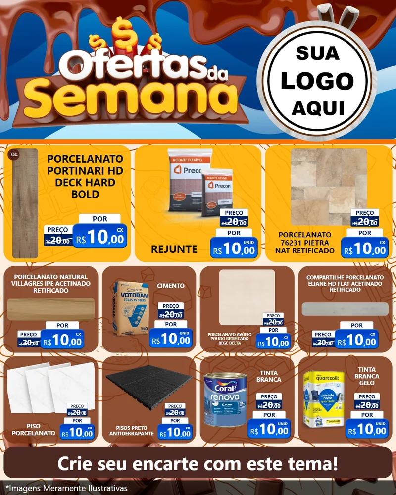 Modelo de Rede Social para Feed Instagram com o tema Ofertas da Semana - Páscoa para Pisos e revestimentos