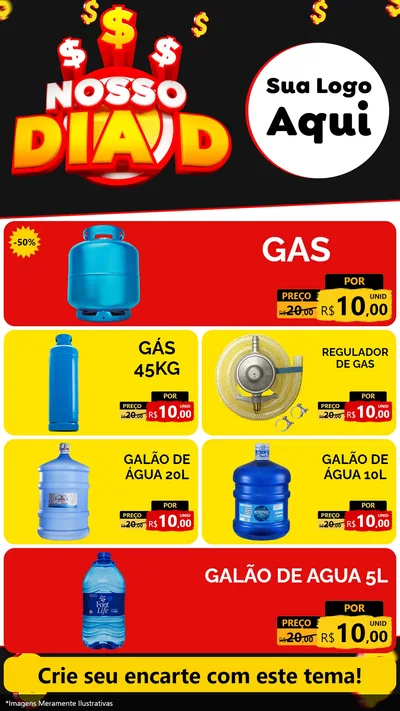 Modelo de TV para TV Vertical com o tema Nosso Dia D para Água e gás