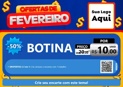 Modelo de Cartaz para Cartaz A4 Horizontal com o tema Ofertas de Fevereiro para Agropecuária