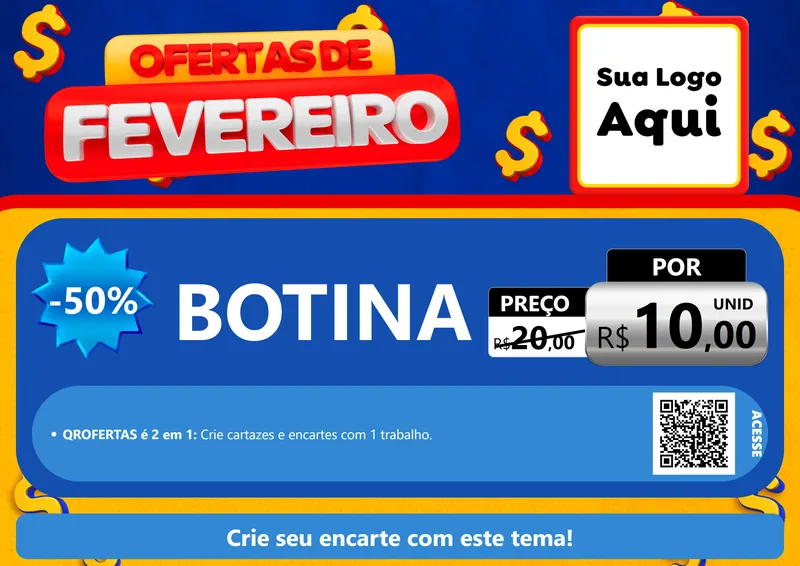 Modelo de Cartaz para Cartaz A4 Horizontal com o tema Ofertas de Fevereiro para Agropecuária