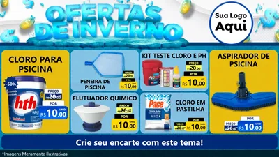 Modelo de TV para TV Horizontal com o tema Ofertas de Inverno para Produtos para Piscina