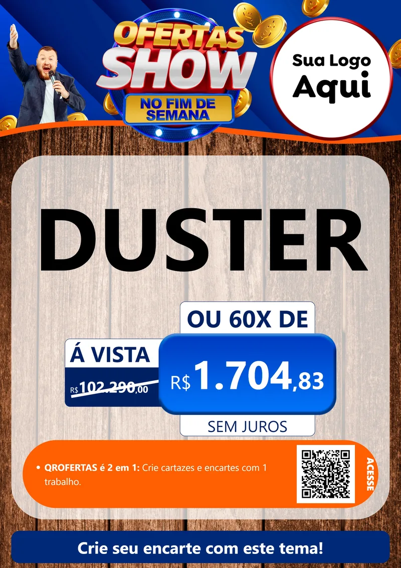 Modelo de Cartaz para Cartaz A4 Vertical com o tema Ofertas Show No Fim De Semana para Concessionaria de Carros