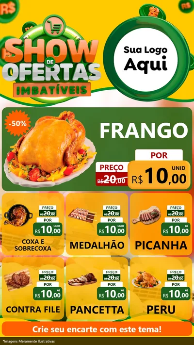 Modelo de Rede Social para Stories com o tema Show de Ofertas Imbatíveis para Assados