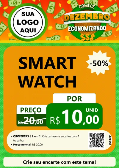 Modelo de Cartaz para Cartaz A4 Vertical com o tema Comece Dezembro Economizando para Informática