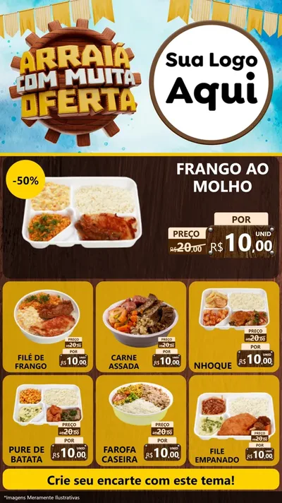 Modelo de Rede Social para Stories com o tema Ofertas de São João - Junina para Restaurante