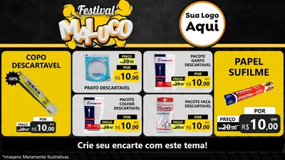 Modelo de TV para TV Horizontal com o tema Festival Maluco para Embalagens