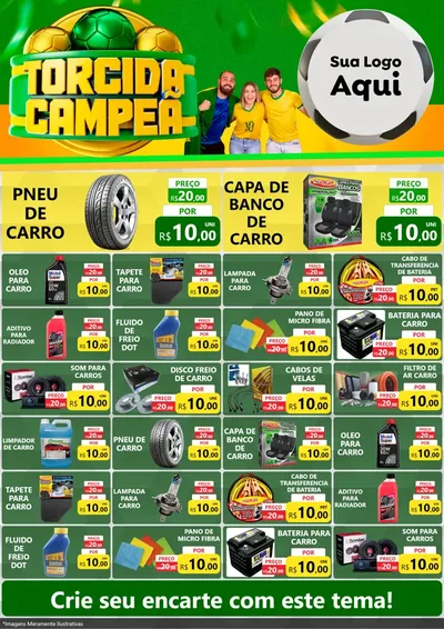Modelo de Encarte para Encarte A4 Vertical com o tema Torcida Campeã - Copa para Auto peças
