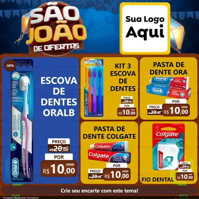 Modelo de Rede Social para Feed Facebook com o tema São João Ofertas Imbatíveis! - Junina para Higiene Pessoal