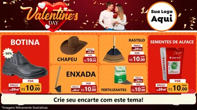 Modelo de TV para TV Horizontal com o tema Valentine's Day para Agropecuária
