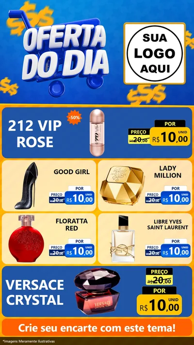 Modelo de TV para TV Vertical com o tema Oferta do Dia para Perfumes