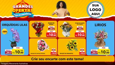 Modelo de TV para TV Horizontal com o tema Grandes Ofertas Para Economizar! para Floricultura e jardim
