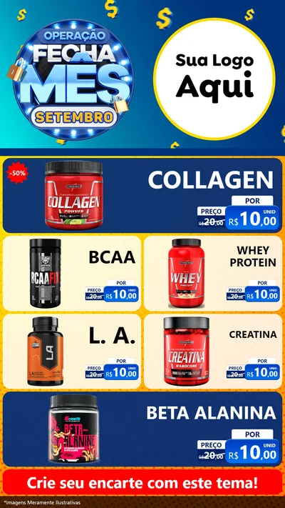 Modelo de TV para TV Vertical com o tema Operação Fecha Mês Setembro para Suplementos alimentares