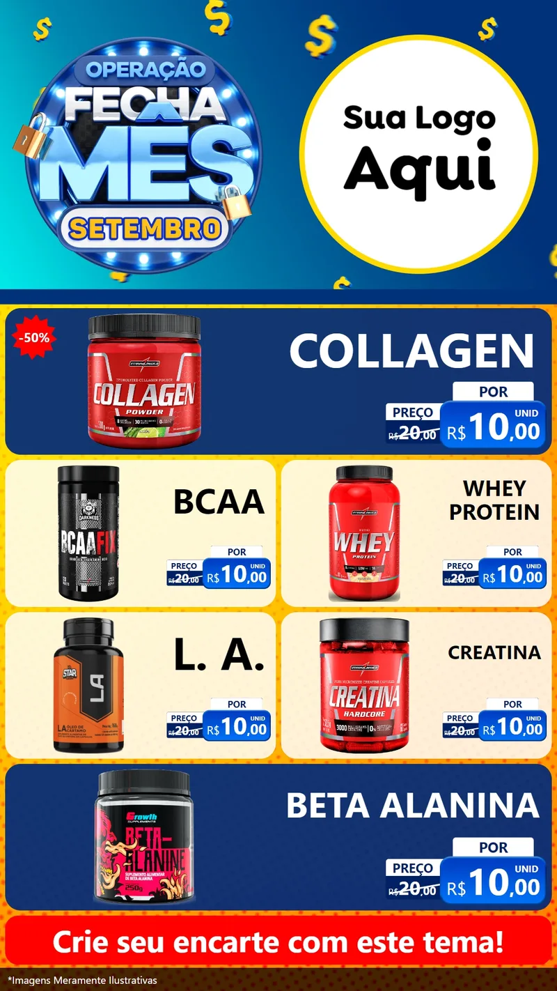 Modelo de TV para TV Vertical com o tema Operação Fecha Mês Setembro para Suplementos alimentares
