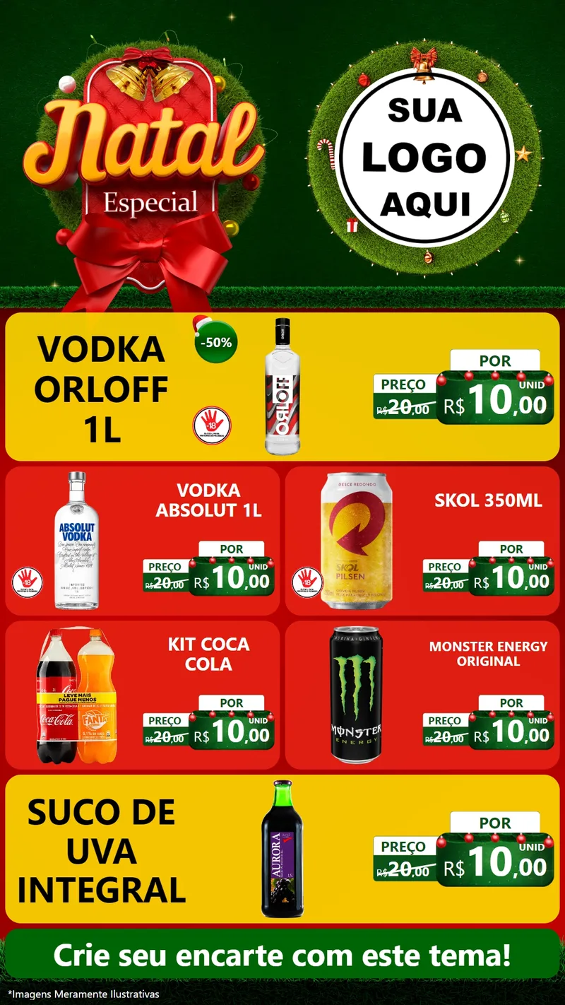 Modelo de TV para TV Vertical com o tema Natal Especial para Distribuidora de bebidas