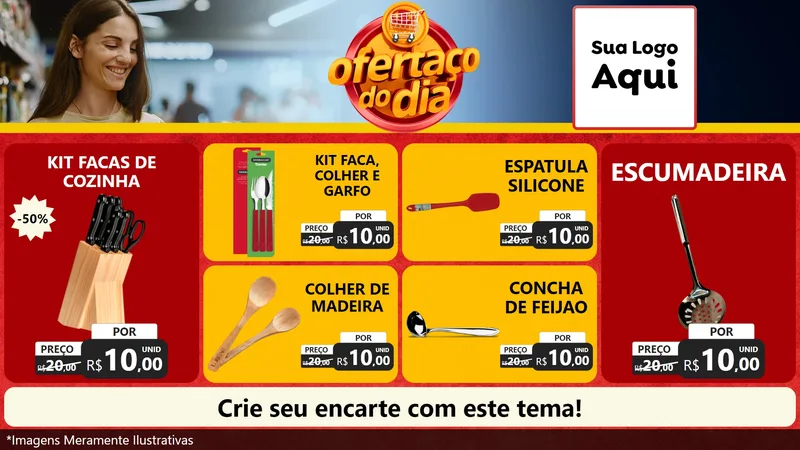 Modelo de TV para TV Horizontal com o tema Ofertaço Do Dia para Utilidades Domésticas