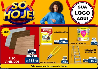 Modelo de Encarte para Encarte A4 Horizontal com o tema Só Hoje! para Material para Construção