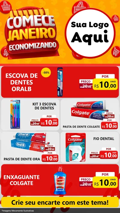 Modelo de TV para TV Vertical com o tema Comece Janeiro Economizando para Higiene Pessoal
