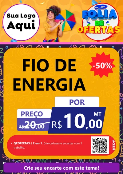 Modelo de Cartaz para Cartaz A4 Vertical com o tema Folia de Ofertas para Materiais Elétricos