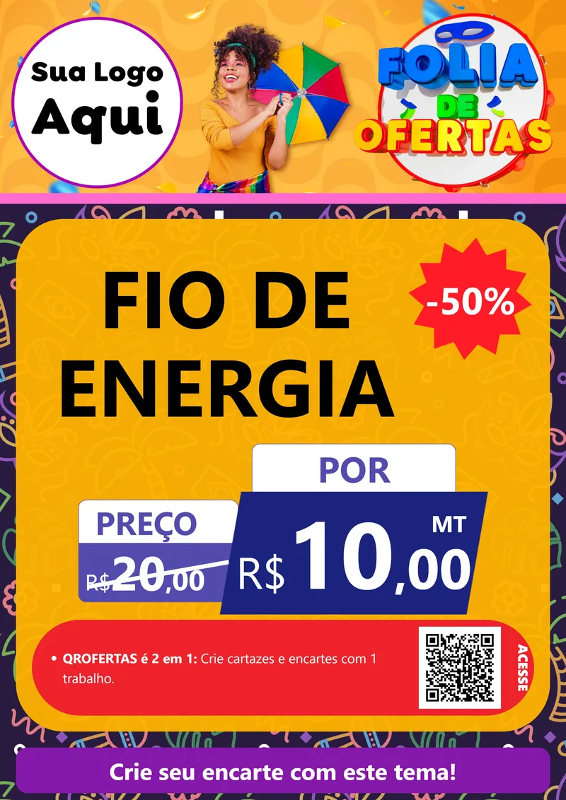 Modelo de Cartaz para Cartaz A4 Vertical com o tema Folia de Ofertas para Materiais Elétricos