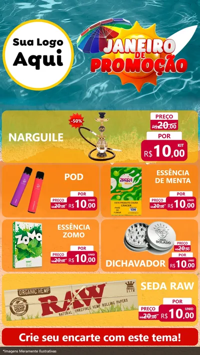Modelo de TV para TV Vertical com o tema Janeiro de Promoção para Tabacaria