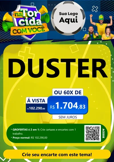 Modelo de Cartaz para Cartaz A4 Vertical com o tema Na Torcida Com Você - Copa para Concessionaria de Carros