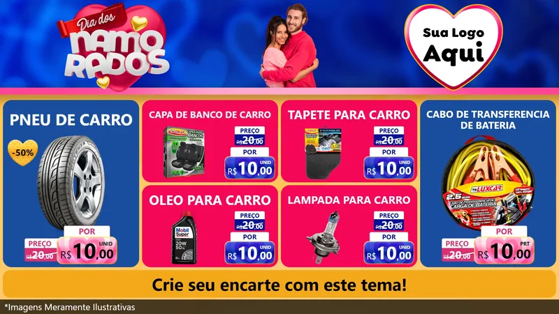 Modelo de TV para TV Horizontal com o tema Dia dos namorados para Auto peças