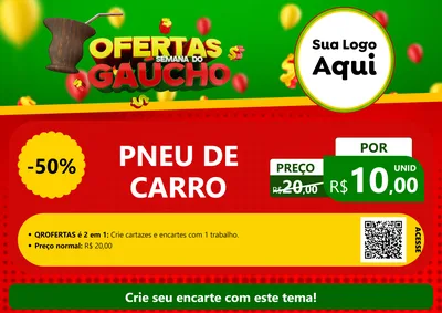 Modelo de Cartaz para Cartaz A4 Horizontal com o tema Ofertas Semana Do Gaúcho para Auto peças