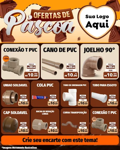 Modelo de Rede Social para Feed Instagram com o tema Ofertas de Páscoa para Tubos e conexões